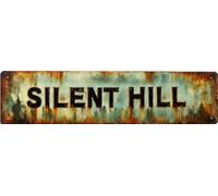 Silent Hill Vintage Metal Signs Street Sign Garden Wall Decor Home 16x4 | Rustic Bathroom Restroom Art Indoor Outdoor Home Patio Bar Farm House Garage