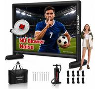 Silent Inflatable Projector Screen I Air-Tight No-Blower Design, Black Backing, 100 inch (Equivalent to 14ft) for Indoor & Outdoor Use Backyard, Pool, Party, Camping, Church by Silvermagic