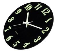 Silent Large Number Display Wall Clock with Glass Frame, Glow in The Dark Feature, Battery Operated, for Bedroom and Festival Decoration Random Color