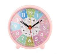Silent Learning Clock 3.5 Inch Colorful Analog(Early School Pink)