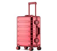 Silent Lightweight Cabin Suitcase All Aluminum Magnesium Alloy Trolley Luggage with Smooth Wheels (G 24") Travel Case for Easy Mobility