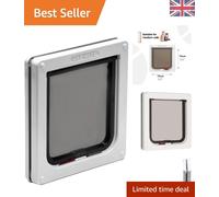 Silent Lockable Cat Flap - Tamper-Proof, Easy Fit, Perfect for Cats, White