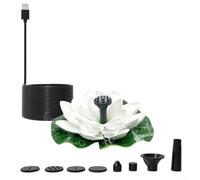 Silent Lotus Solar Fountain Pump With Customizable Flow For Garden Ponds And Bird Baths Usb Powered Decor In Purple Color(white)