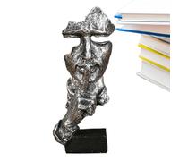 Silent Man Statue - Abstract Thinker Sculpture | Creative Resin Figure, Home Decor For Living Room, Thoughtful Quiet Face Figure, Modern Art Shelf Decoration For Modern Spaces