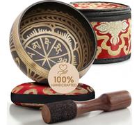 Silent Mind Tibetan Singing Bowl Set - Easy to Play & Beginner Friendly Meditation Bowl with Cushion, Mallet & Case | Stress Relief & Mindfulness | Gift-Ready