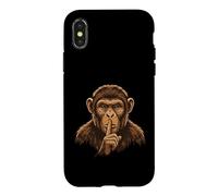 Silent Monkey Don't talk Be quiet Funny monkey Case for iPhone X/XS