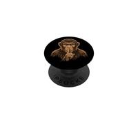Silent Monkey Don't talk Be quiet Funny monkey PopSockets Adhesive PopGrip