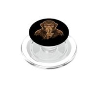 Silent Monkey Don't talk Be quiet Funny monkey PopSockets PopGrip for MagSafe