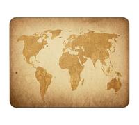 Silent Monsters Mouse Mat Medium 14 x 10 inches / 36 x 25 cm, Brown Global Map, Lasercut Edges, washable & rollable Mouse Pad, Gaming Home Office Mousemat, Mousepad non-slip & quiet, Desk Mat