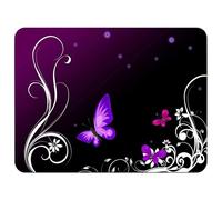 Silent Monsters Mouse Mat Medium 14 x 10 inches / 36 x 25 cm, Purple Butterfly, Lasercut Edges, washable & rollable Mouse Pad, Gaming Home Office Mousemat, Mousepad non-slip & quiet, Desk Mat