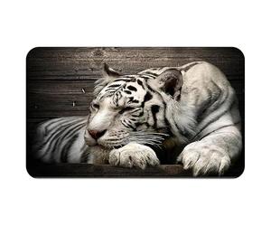 Silent Monsters Mouse Mat Medium 14 x 10 inches / 36 x 25 cm, White Tiger, Lasercut Edges, washable & rollable Mouse Pad, Gaming Home Office Mousemat, Mousepad non-slip & quiet, Desk Mat