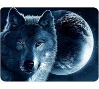 Silent Monsters Mouse Mat Medium 14 x 10 inches / 36 x 25 cm, Wolf, Lasercut Edges, washable & rollable Mouse Pad, Gaming Home Office Mousemat, Mousepad non-slip & quiet, Desk Mat