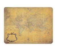 Silent Monsters Mouse Mat Medium 14 x 10 inches / 36 x 25 cm, World Map, Lasercut Edges, washable & rollable Mouse Pad, Gaming Home Office Mousemat, Mousepad non-slip & quiet, Desk Mat