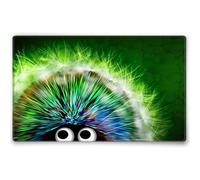 Silent Monsters Mouse Mat Size M 14 x 10 inches / 36 x 25 cm, Green Hedgehog, Stitched Edges, washable & rollable Mouse Pad, Gaming Home Office Mousemat, Mousepad non-slip & quiet, Desk Mat