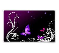 Silent Monsters Mouse Mat Size M 14 x 10 inches / 36 x 25 cm, Purple Butterfly, Stitched Edges, washable & rollable Mouse Pad, Gaming Home Office Mousemat, Mousepad non-slip & quiet, Desk Mat