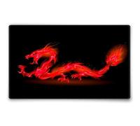 Silent Monsters Mouse Mat Size M 14 x 10 inches / 36 x 25 cm, Red Dragon, Stitched Edges, washable & rollable Mouse Pad, Gaming Home Office Mousemat, Mousepad non-slip & quiet, Desk Mat