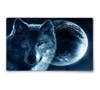 Silent Monsters Mouse Mat Size M 14 x 10 inches / 36 x 25 cm, Wolf, Stitched Edges, washable & rollable Mouse Pad, Gaming Home Office Mousemat, Mousepad non-slip & quiet, Desk Mat