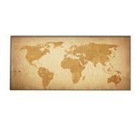 Silent Monsters Mouse Mat Size XX Large 35 x 16 in / 90 x 40 cm, Brown Global Map, Stitched Edges, washable & rollable Mouse Pad, Gaming Home Office Mousemat, Mousepad non-slip & quiet, Desk Mat XXL
