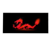 Silent Monsters Mouse Mat Size XX Large 35 x 16 inches / 90 x 40 cm, Blue Dragon, Stitched Edges, washable & rollable Mouse Pad, Gaming Home Office Mousemat, Mousepad non-slip & quiet, Desk Mat XXL