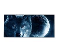 Silent Monsters Mouse Mat Size XX Large 35 x 16 inches / 90 x 40 cm, Wolf, Stitched Edges, washable & rollable Mouse Pad, Gaming Home Office Mousemat, Mousepad non-slip & quiet, Desk Mat XXL