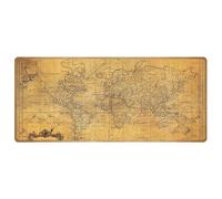 Silent Monsters Mouse Mat Size XX Large 35 x 16 inches / 90 x 40 cm, world map, Stitched Edges, washable & rollable Mouse Pad, Gaming Home Office Mousemat, Mousepad non-slip & quiet, Desk Mat XXL