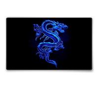 Silent Monsters Mouse Mat Small 10 x 8 inches / 24 x 20 cm, Blue Dragon, Stitched Edges, washable & rollable Mouse Pad, Gaming Home Office Mousemat, Mousepad non-slip & quiet, Desk Mat
