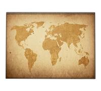 Silent Monsters Mouse Mat Small 10 x 8 inches / 24 x 20 cm, Brown Global Map, Stitched Edges, washable & rollable Mouse Pad, Gaming Home Office Mousemat, Mousepad non-slip & quiet, Desk Mat