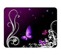 Silent Monsters Mouse Mat Small 10 x 8 inches / 24 x 20 cm, Purple Butterfly, Lasercut Edges, washable & rollable Mouse Pad, Gaming Home Office Mousemat, Mousepad non-slip & quiet, Desk Mat