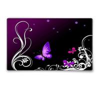 Silent Monsters Mouse Mat Small 10 x 8 inches / 24 x 20 cm, Purple Butterfly, Stitched Edges, washable & rollable Mouse Pad, Gaming Home Office Mousemat, Mousepad non-slip & quiet, Desk Mat