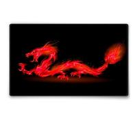 Silent Monsters Mouse Mat Small 10 x 8 inches / 24 x 20 cm, Red Dragon, Stitched Edges, washable & rollable Mouse Pad, Gaming Home Office Mousemat, Mousepad non-slip & quiet, Desk Mat