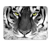 Silent Monsters Mouse Mat Small 10 x 8 inches / 24 x 20 cm, Tiger, Lasercut Edges, washable & rollable Mouse Pad, Gaming Home Office Mousemat, Mousepad non-slip & quiet, Desk Mat