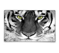 Silent Monsters Mouse Mat Small 10 x 8 inches / 24 x 20 cm, Tiger, Stitched Edges, washable & rollable Mouse Pad, Gaming Home Office Mousemat, Mousepad non-slip & quiet, Desk Mat
