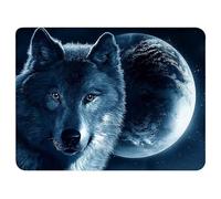 Silent Monsters Mouse Mat Small 10 x 8 inches / 24 x 20 cm, Wolf, Lasercut Edges, washable & rollable Mouse Pad, Gaming Home Office Mousemat, Mousepad non-slip & quiet, Desk Mat