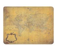 Silent Monsters Mouse Mat Small 10 x 8 inches / 24 x 20 cm, World Map, Lasercut Edges, washable & rollable Mouse Pad, Gaming Home Office Mousemat, Mousepad non-slip & quiet, Desk Mat