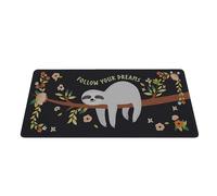 Silent Monsters Mouse Mat XX Large 35 x 16 inches / 90 x 40 cm, Sloth Follow Your Dreams, system Stitched Edges, Office/Gaming Mousemat, Mousepad non-slip & quiet, Desk Mat XXL