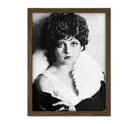 Silent Movie Actress Clara Bow Promo Portrait Photo Artwork Framed Wall Art Print 18X24 Inch