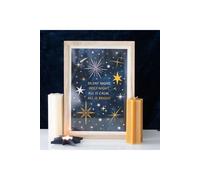 Silent Night Framed Wall Art Print KDMD Teal One Size