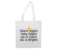 Silent night holy night [BCX] tote style shopping bag - white