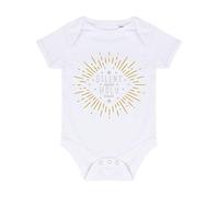 Silent Night holy Night Style 3 Metallic Baby Grow Vest, 6-12 Months, White