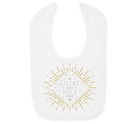 Silent Night holy Night Style 3 Metallic Cotton Baby bib - White