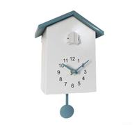 Silent Night Mode Cuckoo Clock with Hourly Bird Calls and Volume Adjustment, ABS Constructed Wall Art for Living Room, Office, and Home Decoration (White+Grey)
