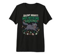 Silent Night? Not Holiday Christmas Feline Cat Lover Fun Premium T-Shirt