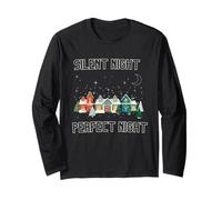 Silent Night Perfect Night. Cozy Introvert Christmas Shirt Long Sleeve T-Shirt