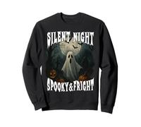 SILENT NIGHT SPOOKY AND FRIGHT Happy Halloween ghost moon Sweatshirt