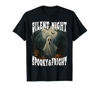 Silent Night Spooky and Fright Happy Halloween Ghost Moon T-Shirt