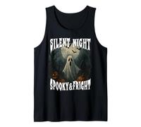 Silent Night Spooky and Fright Happy Halloween Ghost Moon Tank Top