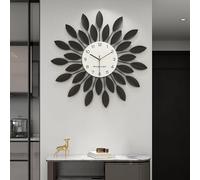 Silent Non-ticking Leaf Wall Clock, Decorative Battery Operated Metal Frame, Modern Home Decor For Bedroom, Living Room, Office, Stylish Timepiece For Any Space One Color 80cm/31.5in