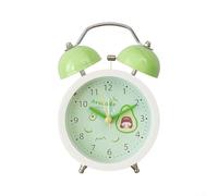Silent Non-Ticking Twin Bell Alarm Clock with Built-in Night Light for Bedroom Dormitory Office Battery Operated No Snooze Feature (Green)
