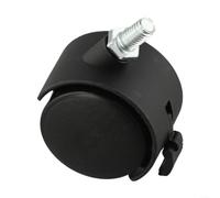 Silent Nylon Swivel Caster 40mm for Office Chairs | M8 threaded stem, 40mm wheel size, 360-degree swivel, plastic nylon build, smooth rolling action
