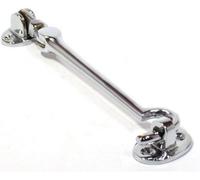 Silent Pattern Cabin Hook 100mm (4 Inch) - Polished Chrome Finish, Pack Of 1 - Door Or Window Hook Latch For Secure Hold